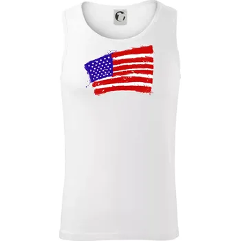 Americká vlajka ohnutá - Tílko pánské Core - XL ( Bílá )
