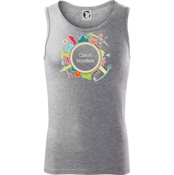 Czech Travelers barevný - Tílko pánské Core - 2XL ( Tmavě šedý melír )