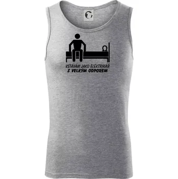 Vstávám jako elektrikář s velkým odporem - Tílko pánské Core - 2XL ( Tmavě šedý melír )