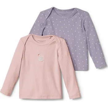 695309 - Tchibo - Trika s dlouhým rukávem a žebrovanou strukturou pro miminka - pro dívky - vel. 98/104 - barva: růžová