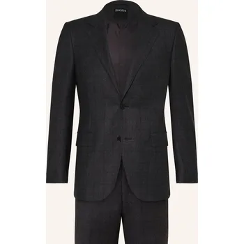 Pánské sako Zegna Pánský Oblek Extra Slim Fit, černá / tmavě šedá, 50