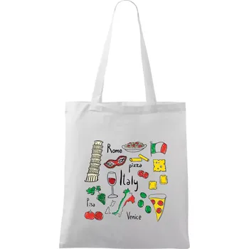 Itálie symboly - Taška bavlněná - 42 x 38 cm ( Bílá )