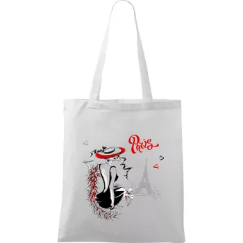 Nákupní taška Fashion model Paris - Taška bavlněná - 42 x 38 cm ( Bílá )