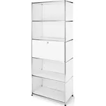 626959 - Tchibo - Kovový vysoký regál CN3 s výklopnými dvířky - barva: šedá