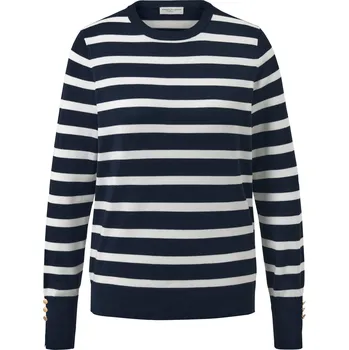 Dámské oblečení 674985 - Tchibo - Pruhovaný svetr z jemného úpletu - pro ženy - vel. S 36/38 - barva: modrá/s proužky