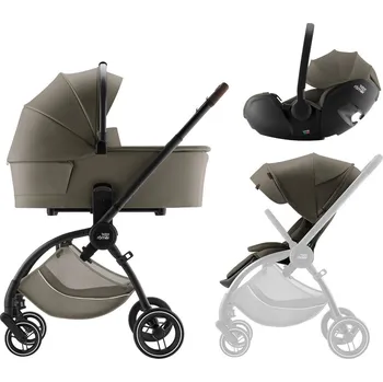 Kočárek BRITAX Rio Lux Set kočárek + hluboká korba + autosedačka Baby-Safe PRO Urban Olive
