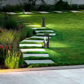 Lampička Fabas Luce LED podsvícení soklu Teo, výška 30 cm, černé, kov, IP65 černá metalická 1 x 13 W LED - Doprava zdarma