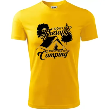 Chlapecké tričko I don't need therapy camping - Dětské triko sportovní (dresovina) - 146 cm/10 let ( Žlutá )