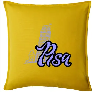 Polštář Pisa Lettering - Polštář 50x50 - 50x50 - Pouze potah ( Žlutá )