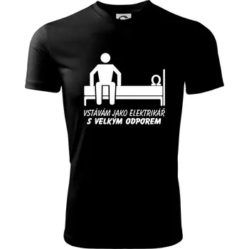 Chlapecké tričko Vstávám jako elektrikář s velkým odporem - Dětské triko sportovní (dresovina) - 122 cm/6 let ( Černá )