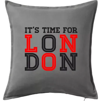 Polštář Its time for LONDON - Polštář 50x50 - 50x50 - Pouze potah ( Tmavě šedý melír )