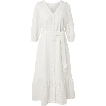 Dámské oblečení 703623 - Tchibo - Košilové šaty s ažurovou výšivkou - pro ženy - vel. 40 - barva: bílá