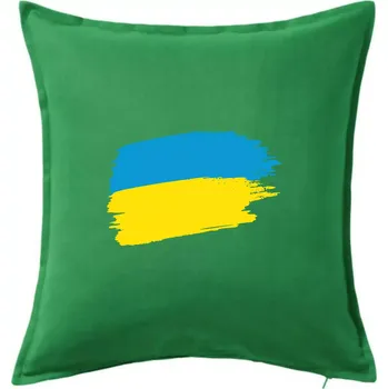 Polštář Ukrajina vlajka - Polštář 50x50 - 50x50 - Včetně výplně ( Středně zelená )