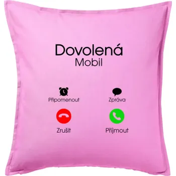 Polštář Dovolená volá - Polštář 50x50 - 50x50 - Včetně výplně ( Růžová )