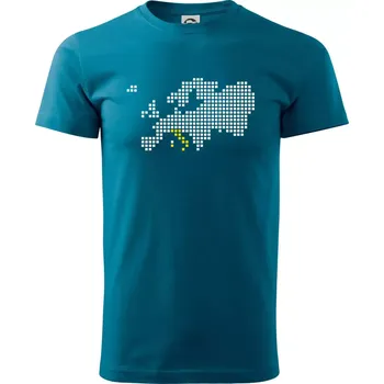 Mapa evropy - Itálie - Klasické pánské triko vyšší gramáže - M ( Petrolejová )