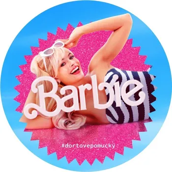 Jedlá dekorace na dort Barbie č.12 jedlý papír - Bez úprav / Jedlý papír / Bez decor gelu