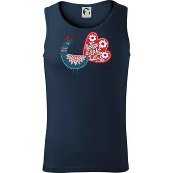 Folklor - páv modrý - Tílko pánské Core - 2XL ( Námořní modrá (velmi tmavá - téměř černá) )