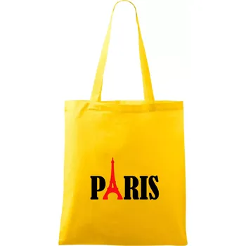 Paris nápis Eiffelova věž - Taška bavlněná - 42 x 38 cm ( Žlutá )