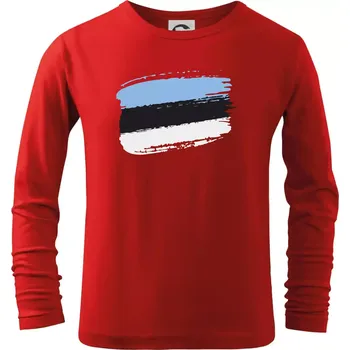 Chlapecké tričko Estonsko vlajka - Triko dětské Long Sleeve - 146 cm/10 let ( Červená )