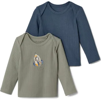 683546 - Tchibo - Žebrovaná trička pro miminka - pro miminko - vel. 98/104 - barva: modrá