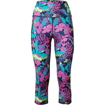 Dámské legíny 707154 - Tchibo - 3/4 sportovní legíny - pro ženy - vel. XS 32/34 - barva: modrá/květovaný