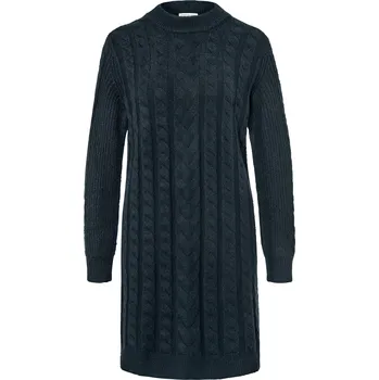 Dámské šaty 686636 - Tchibo - Pletené šaty s copánkovým vzorem - pro ženy - vel. L 44/46 - barva: modrá
