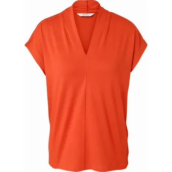 704900 - Tchibo - Halenkové triko s výstřihem do V - pro ženy - vel. L 44/46 - barva: oranžová