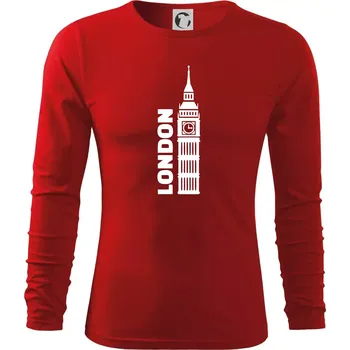 Pánské oblečení London věž - Triko s dlouhým rukávem FIT-T long sleeve - 3XL ( Červená )