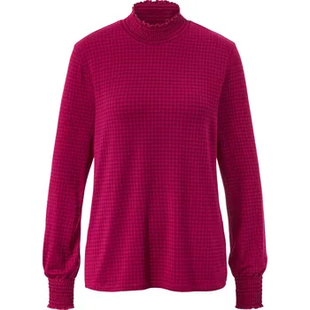 Dámské tričko 687006 - Tchibo - Halenkové triko se stojáčkem a potiskem - pro ženy - vel. XL 48/50 - barva: červená/s potiskem