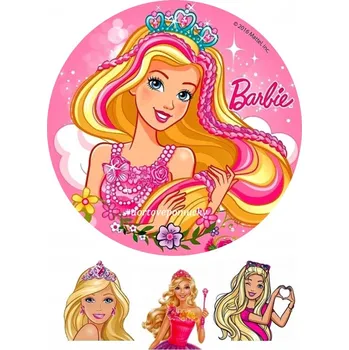 Jedlá dekorace na dort Barbie č.6 jedlý papír - Bez úprav / Jedlý papír / Bez decor gelu