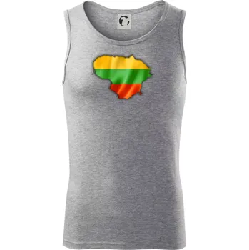 Pánská móda Litva vlajka mapa - Tílko pánské Core - S ( Tmavě šedý melír )