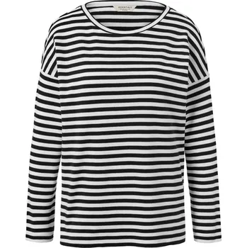 Pánské tričko 649734 - Tchibo - Pruhované triko s dlouhým rukávem - pro ženy - vel. S 36/38 - barva: černá/s proužky