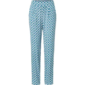 Dámské kalhoty 679900 - Tchibo - Žerzejové kalhoty s celoplošným potiskem - pro ženy - vel. XL 48/50 - barva: modrá/s potiskem