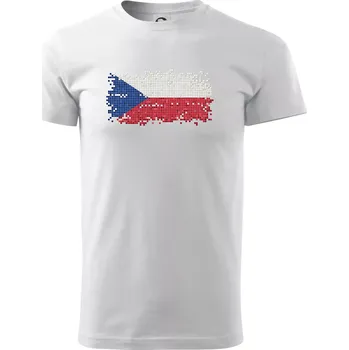 Česká vlajka - tetris - Triko extra velké (5-8XL) - 6XL ( Bílá )