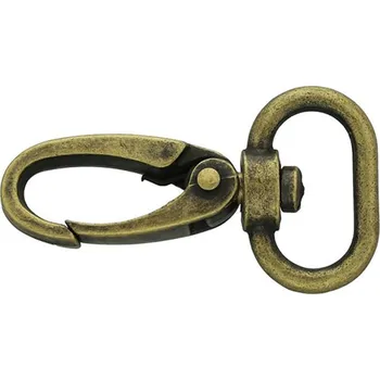 Pro Háčkování Karabina 20 mm staromosaz s oválným průvlekem Počet: 1 ks