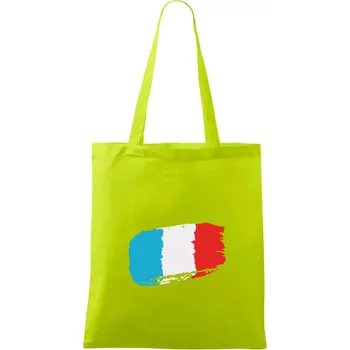 Francouzská vlajka - Taška bavlněná - 42 x 38 cm ( Limetková )