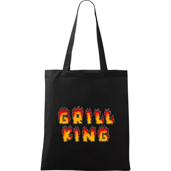 Nákupní taška Grill King ohnivý nápis - Taška bavlněná - 42 x 38 cm ( Černá )