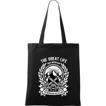 Nákupní taška Great Life - sekery - Taška bavlněná - 42 x 38 cm ( Černá )