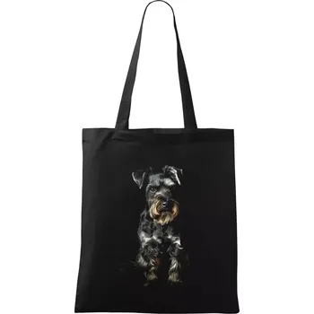 Nákupní taška Knírač černá fotka - Taška bavlněná - 42 x 38 cm ( Černá )