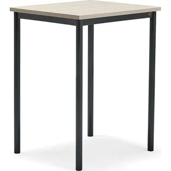 Jídelní stůl Stůl SONITUS PLUS, 700x600x900 mm, antracitově šedé nohy, HPL deska tlumící hluk, jasan