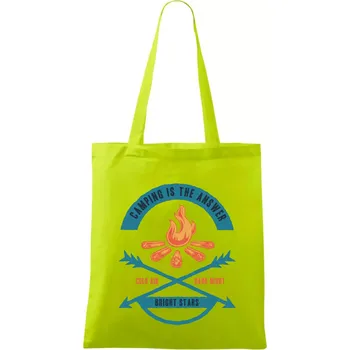 Camping oheň - Taška bavlněná - 42 x 38 cm ( Limetková )