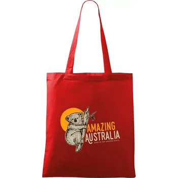Nákupní taška Amazing Australia koala - Taška bavlněná - 42 x 38 cm ( Červená )
