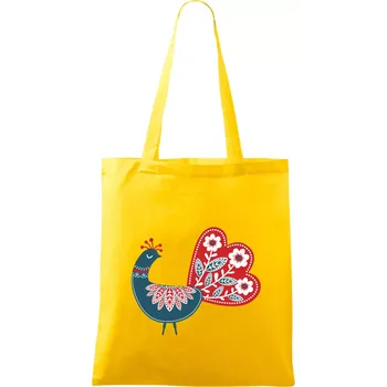 Folklor - páv modrý - Taška bavlněná - 42 x 38 cm ( Žlutá )