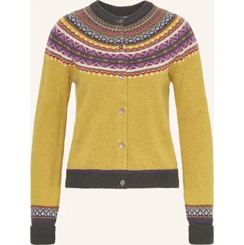 Dámský svetr Eribé Dámský Pletený Kabátek Alpine, tmavě žlutá / fialová /...