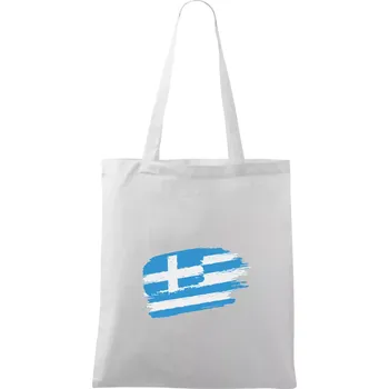 Nákupní taška Řecko vlajka - Taška bavlněná - 42 x 38 cm ( Bílá )