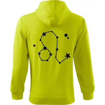 Pánská mikina Souhvězdí - Leo - Lev - Mikina s kapucí na zip trendy zipper - M ( Limetková )