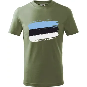 Estonsko vlajka - Tričko dětské bavlněné - 122 cm/6 let ( Khaki )