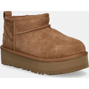 Dívčí sněhule Dětské semišové sněhule UGG CLASSIC ULTRA MINI PLATFORM hnědá barva 1157791K 82X, EUR 33.5
