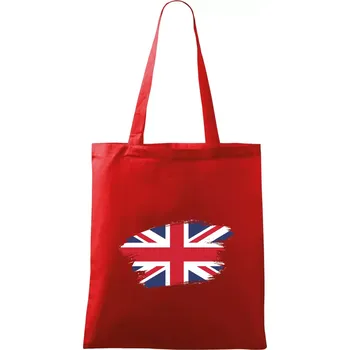 Nákupní taška Britská vlajka roztrhaná - Taška bavlněná - 42 x 38 cm ( Červená )