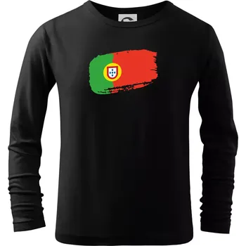 Chlapecké tričko Portugalsko vlajka - Triko dětské Long Sleeve - 146 cm/10 let ( Černá )